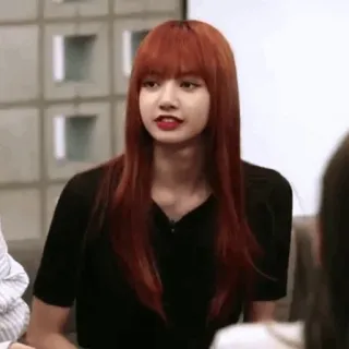 🛍 Lisa Frau, rote Haare, koreanisch, Lisa, Sängerin, Blackpink, Promi whatsapp sticker