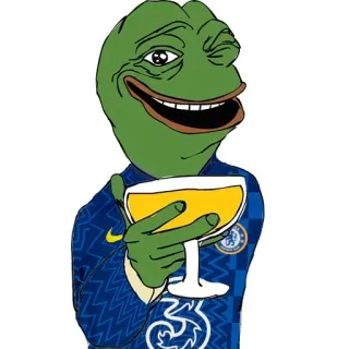 🍷 Pepe the Frog 페페, 개구리, 밈, 첼시, 축구 telegram sticker