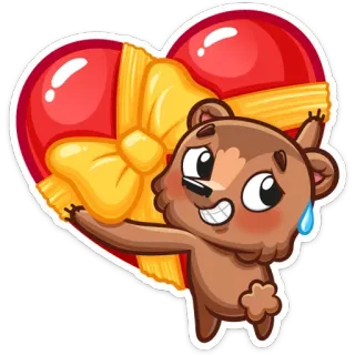 💝 Pluszowy miś, Serce, Kreskówka, Słodki, Miłość, Prezent telegram sticker