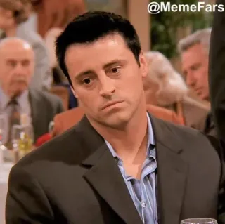 😑 Joey Tribbiani Friends @MemeFars มีม, โจอี ทริบบิอานี, เฟรนส์, รายการทีวี, ซิทคอม telegram sticker