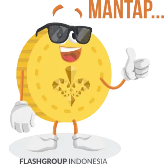 🥳 MANTAP... ottimo, figo, moneta, pollice su, indonesia telegram sticker