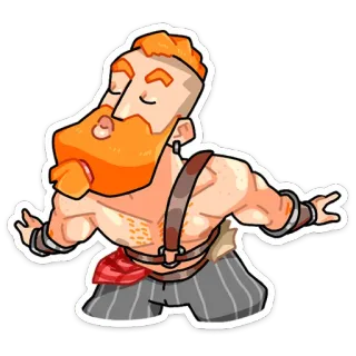 😘 Cartoon, Figur, Muskulös, Mann, Illustration telegram sticker