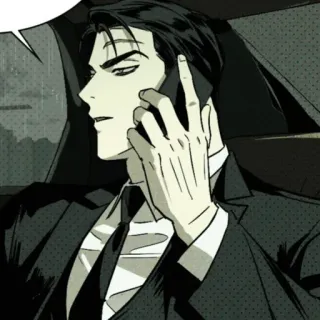 💚 hombre, traje, teléfono, dibujos animados, negocios telegram sticker