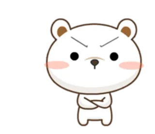 😠 enojado, oso, dibujos animados, lindo, molesto, humor, expresión telegram sticker
