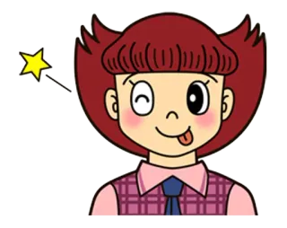 😜 漫画, イラスト, キャラクター, 女の子, 遊び心, ステッカー, アニメ whatsapp sticker