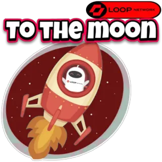 🔺️ TO THE MOON จรวด, ดวงจันทร์, อวกาศ, การ์ตูน, เครือข่ายลูป, คริปโต telegram sticker