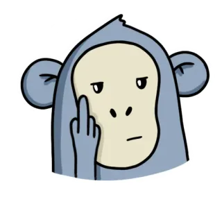 🖕 aap, middelvinger, beledigend, onbeschoft, gebaar, dier telegram sticker