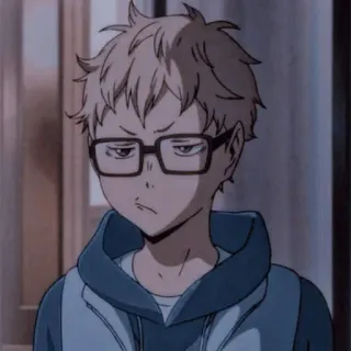 😠 Kei Tsukishima Haikyuu!! 애니메이션, 츠키시마, 츠키시마 케이, 하이큐!!, 안경, 금발, 만화 telegram sticker