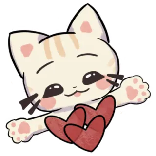 ❤️ cat, heart, animal, cartoon, cute, sticker, love telegram sticker