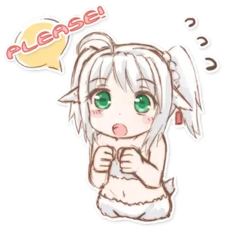 🙏 PLEASE! Anime, Chibi, Dễ thương, Yêu cầu telegram sticker