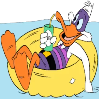 🏖 Darkwing Duck dessin animé, canard, nager, piscine, détente whatsapp sticker