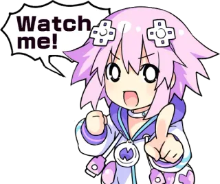 😃 Watch me! Anime, Hyperdimension Neptunia, Adesivo whatsapp sticker