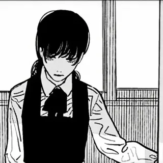 🖤 Asa Mitaka Chainsaw Man Asa Mitaka, Chainsaw Man, Anime, Manga, Personaggio, Giapponese, Bianco e nero whatsapp sticker