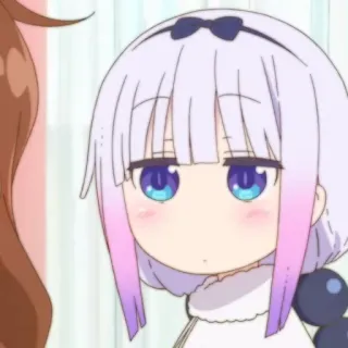 🍚 Kanna Kamui Miss Kobayashi's Dragon Maid Anime, Dragão, Kanna Kamui, Fofo, Kawaii whatsapp sticker