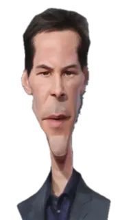😏 Keanu Reeves Киану Ривз, актёр, знаменитость, карикатура, портрет telegram sticker
