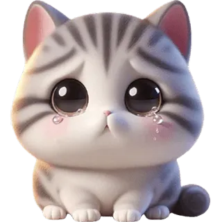 😭 gato, triste, lágrimas, gatito, lindo, animal, llorando, emoticono telegram sticker