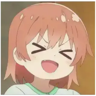 😆 Anime, Ragazza, Sorriso, Cartone animato, Felice, Carino telegram sticker