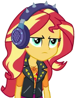 😕 Sunset Shimmer My Little Pony: Equestria Girls カートゥーン, Equestria Girls, サンセットシマー, アニメ, 女の子 whatsapp sticker