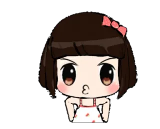 😗 Cartoon, Chibi, Mädchen, Süß, Animation, Charakter telegram sticker
