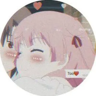 ❤️ Too Anime, Cartoon, Pinke Haare, Liebe, Kawaii telegram sticker