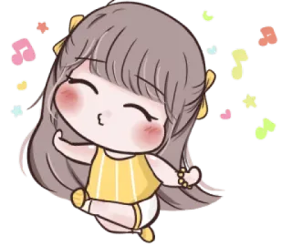 🎼 การ์ตูน, เด็กผู้หญิง, น่ารัก, คาวาอิ, สติกเกอร์ telegram sticker