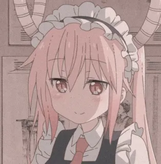 🐉 Tohru Miss Kobayashi's Dragon Maid anime, dragon, maid, pink hair, cute telegram sticker