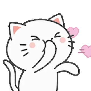 ❤️ chat, mignon, coeurs, kawaii, joyeux, émoticône, autocollant telegram sticker