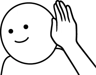 😯 listening, ear, communication, hearing, stick figure telegram sticker