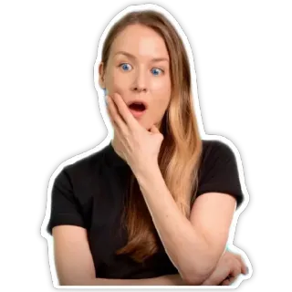 😯 женщина, удивлена, выражение лица, в шоке, портрет, эмоция, женский telegram sticker