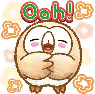 ☺️ Ooh! owl, cute, expression, cartoon, animal telegram sticker
