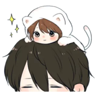 🙂 dessin animé, chat, animé, mignon, kawaii, autocollant, personnage telegram sticker