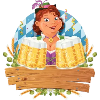 🍺 birra, donna, oktoberfest, tedesco, festa telegram sticker