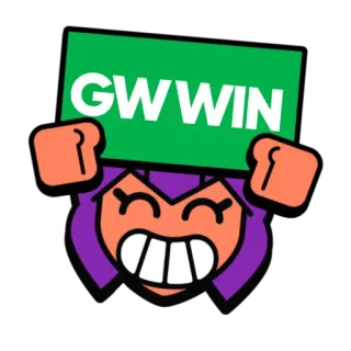 🤩 GW WIN cartoon, game, shelly, brawl stars, win, success telegram sticker