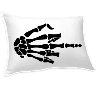 🖕 skeleton, hand, middle finger, bones, pillow telegram sticker
