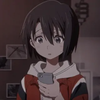 😲 Anime, Dziewczyna, Postać, Telefon telegram sticker