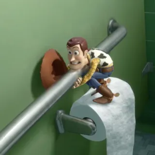 😱 Woody Toy Story Woody, Toy Story, Disney, Pixar, Carta igienica, Cowboy, Animazione telegram sticker