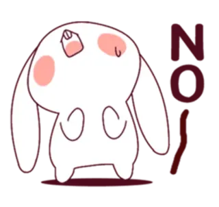 🕸 NO 兔子, 可爱, 卡通, 白色, 耳朵, 动物 telegram sticker