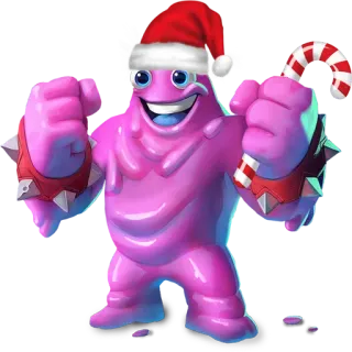 😁 monstre, Noël, sucre d'orge, rose, dessin animé whatsapp sticker