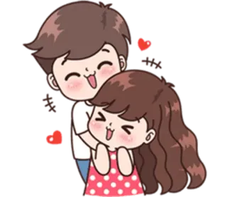 😊 amour, dessin animé, couple, mignon, romance telegram sticker