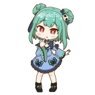 🙃 @NekoTsu Anime, Chibi, Fofo, Crânio, Borboleta telegram sticker