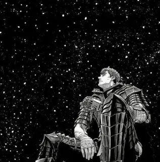 ⚔ Guts Berserk Manga, Anime, Guerrero, Armadura, Espada, Fantasía, Agallas telegram sticker