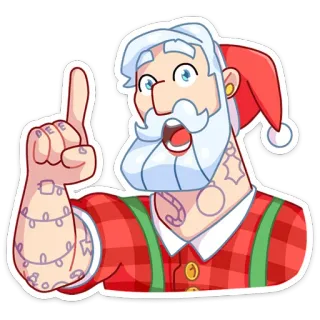 ☝️ Santa Claus Père Noël, Noël, fêtes, dessin animé, festif, célébration telegram sticker
