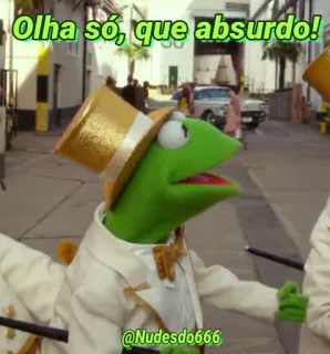 😱 Kermit Olha só, que absurdo! Kermit, Muppets, Absurd, Frog, Cartoon, Funny telegram sticker