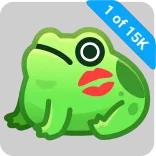 🎁 1 of 15K กบ, จูบ, สัตว์, สีเขียว telegram sticker
