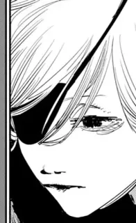 🌟 Anime, Manga, Parche en el ojo, Blanco y negro telegram sticker