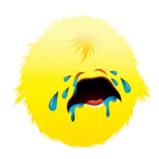 😭 плачущий, грустный, желтый, слезы, эмодзи, мяч, расстроенный, огорченный whatsapp sticker