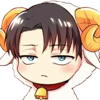 🐏 Levi Ackerman Attack on Titan anime, manga, levi, attack on titan, chibi, ram, cartoon telegram sticker