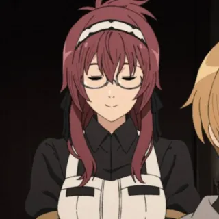 ☺️ anime, meisje, glimlach, bril, schattig telegram sticker