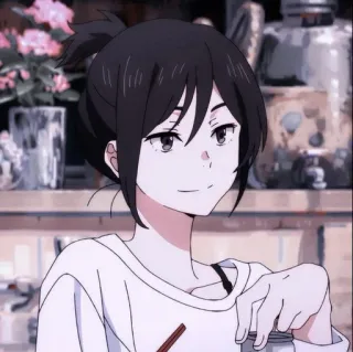 🤍 anime, woman, cartoon, character, animation whatsapp sticker