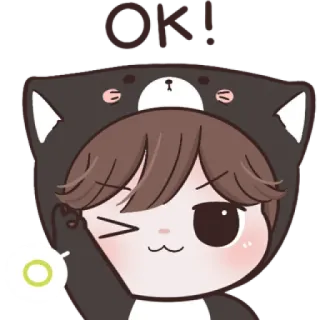 😼 OK! süß, zwinkern, Bär, Tier, ok, ja telegram sticker